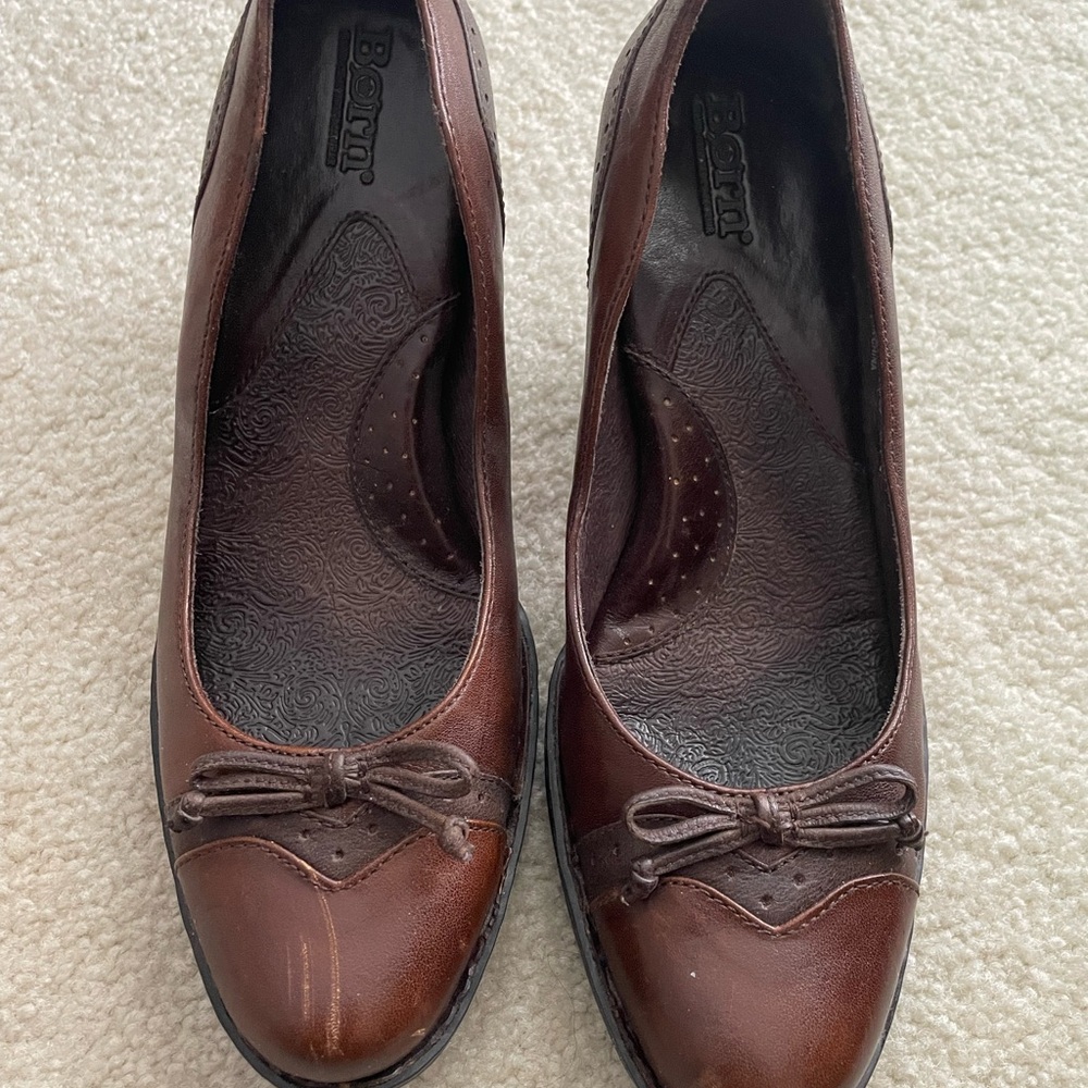 Marylin Vintage Dark Brown Leather heels